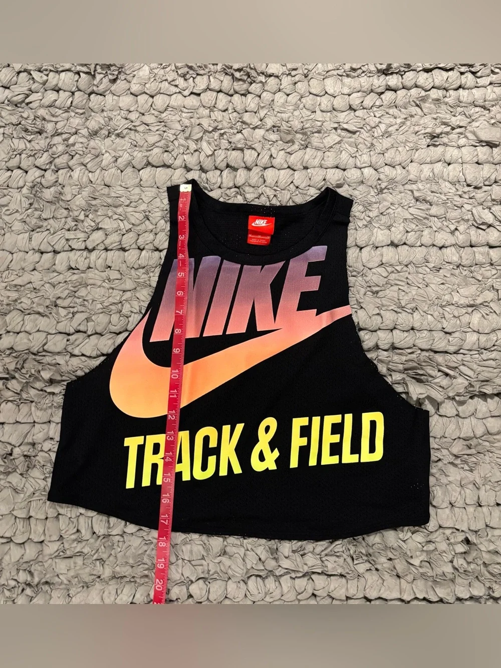 Nike Track & Field GX Crop Tank - Black with Gradient Logo